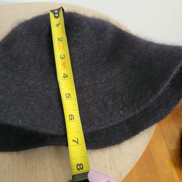 Vintage Wool Angora Bucket Hat, Black Fluffy Bucket Hat, Black Fluffy Brim Hat - Picture 10 of 10